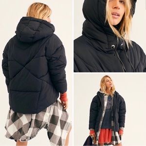 GUC Free People Black Hailey Oversized Puffer Coat